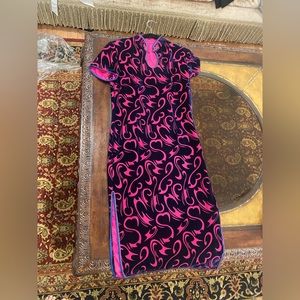 Velvet high neck dress